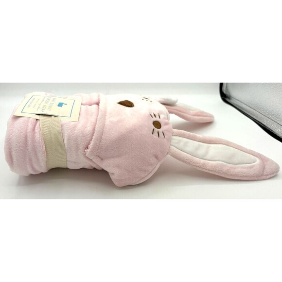 Pottery Barn Kids Baby Bunny‎ Nursery Wrap Hooded Towel Pink Cotton Velour Soft! - Picture 7 of 15
